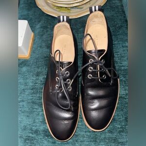 Rag & bone black leather Audrey Oxford shoes size 37 euc